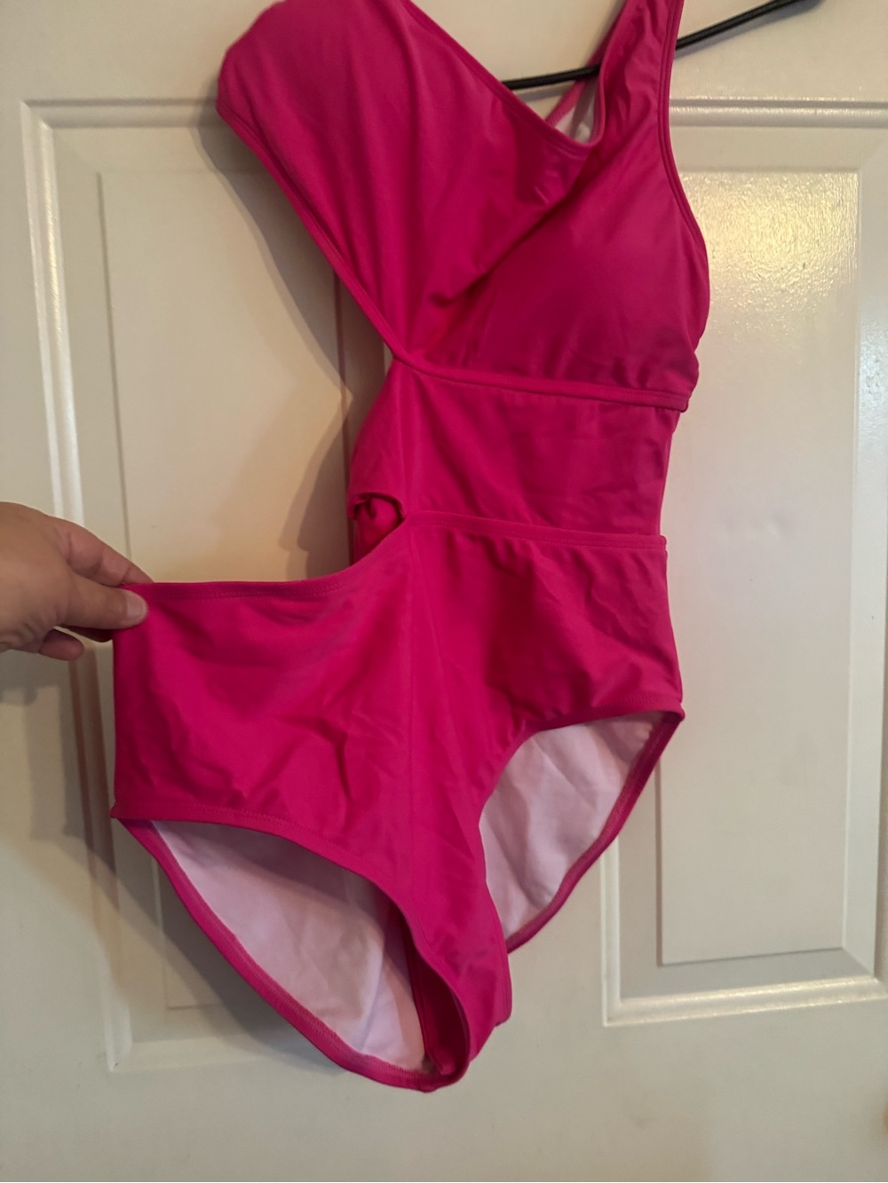 Huit Fuchsia One-Piece Swimsuit with Side Cutouts